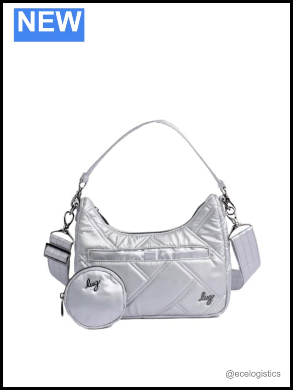 Mini Crossbody Bag with Removable Straps, Polyester, 6 Pockets, Detachable Coin